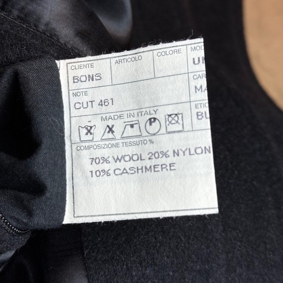 Mario Valente Men Wool Cashmere Overcoat Made in Italy 58R/48R Luxury Dress Coat - Picture 6 of 9